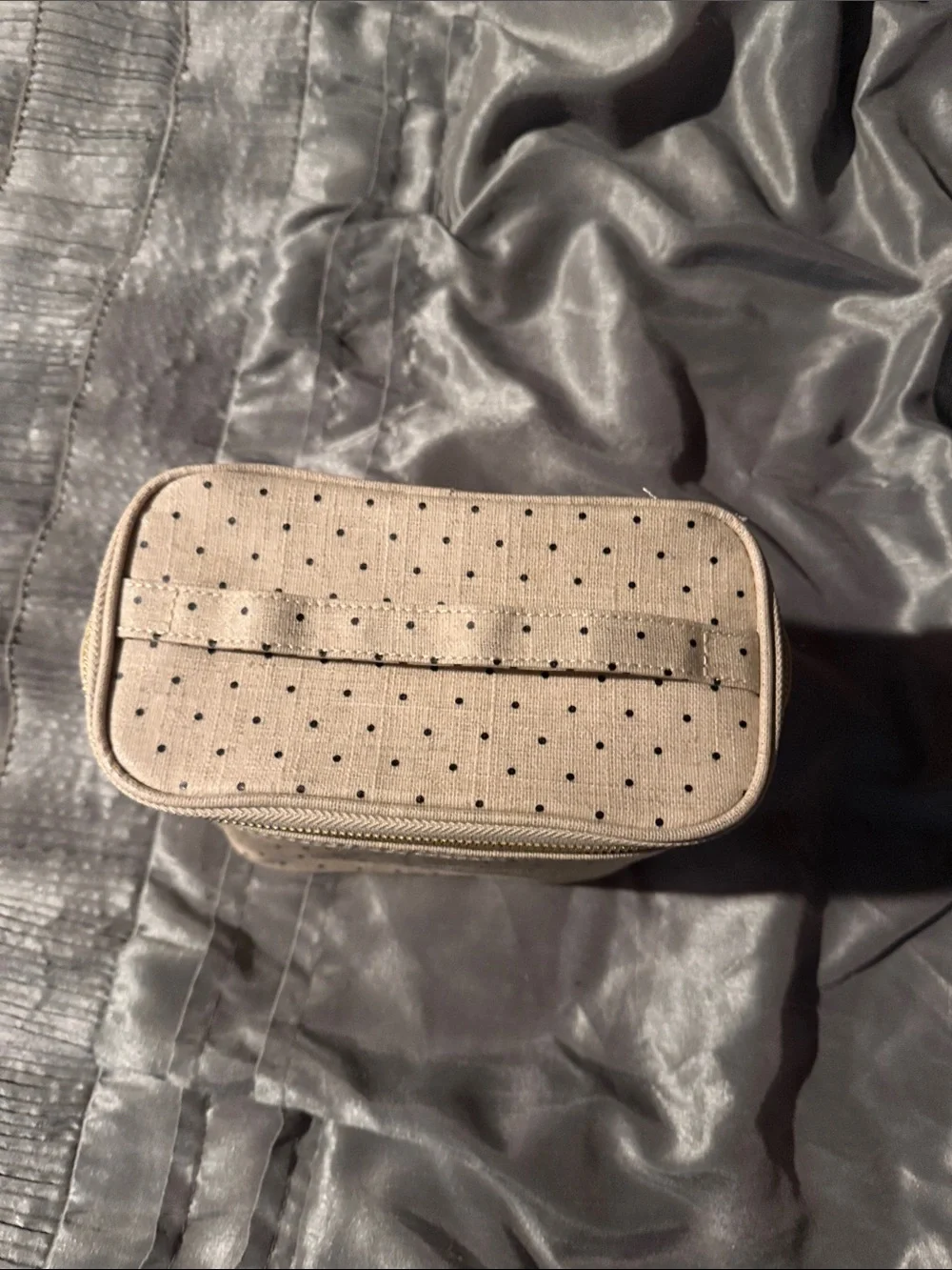 Kate Spade Out To Lunch Polka Dot Cosmetic Pouch in Beige